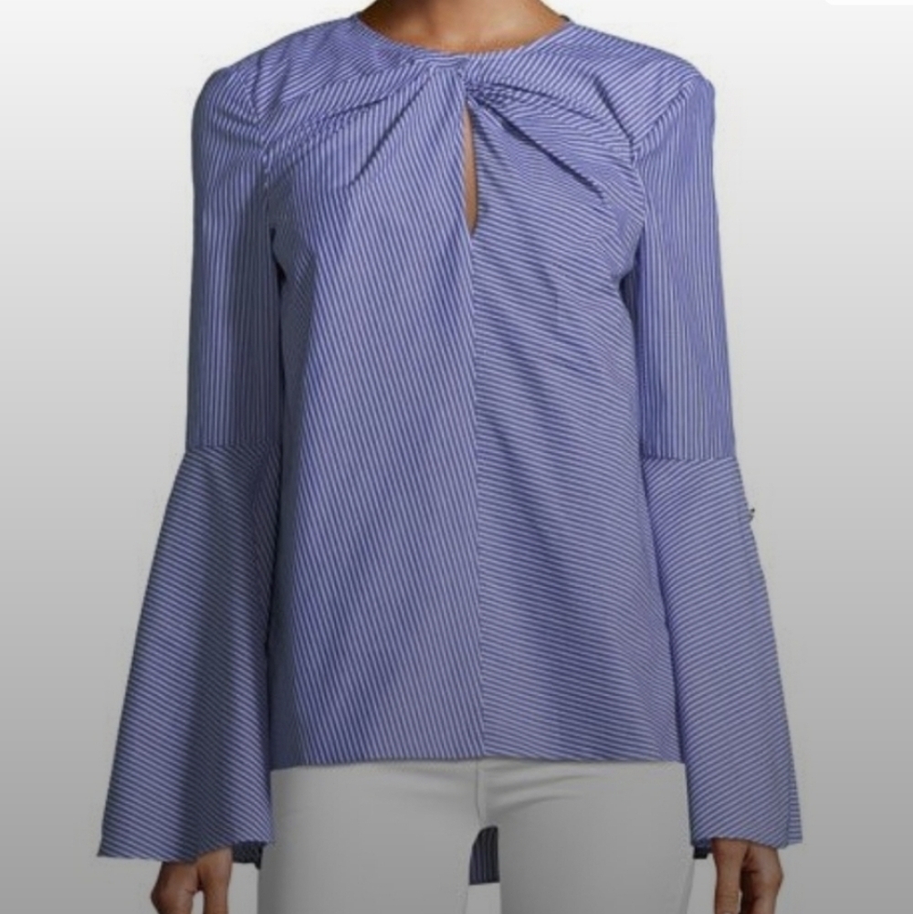 Prabal Gurung Stripe Twist Neck Blouse Size 6